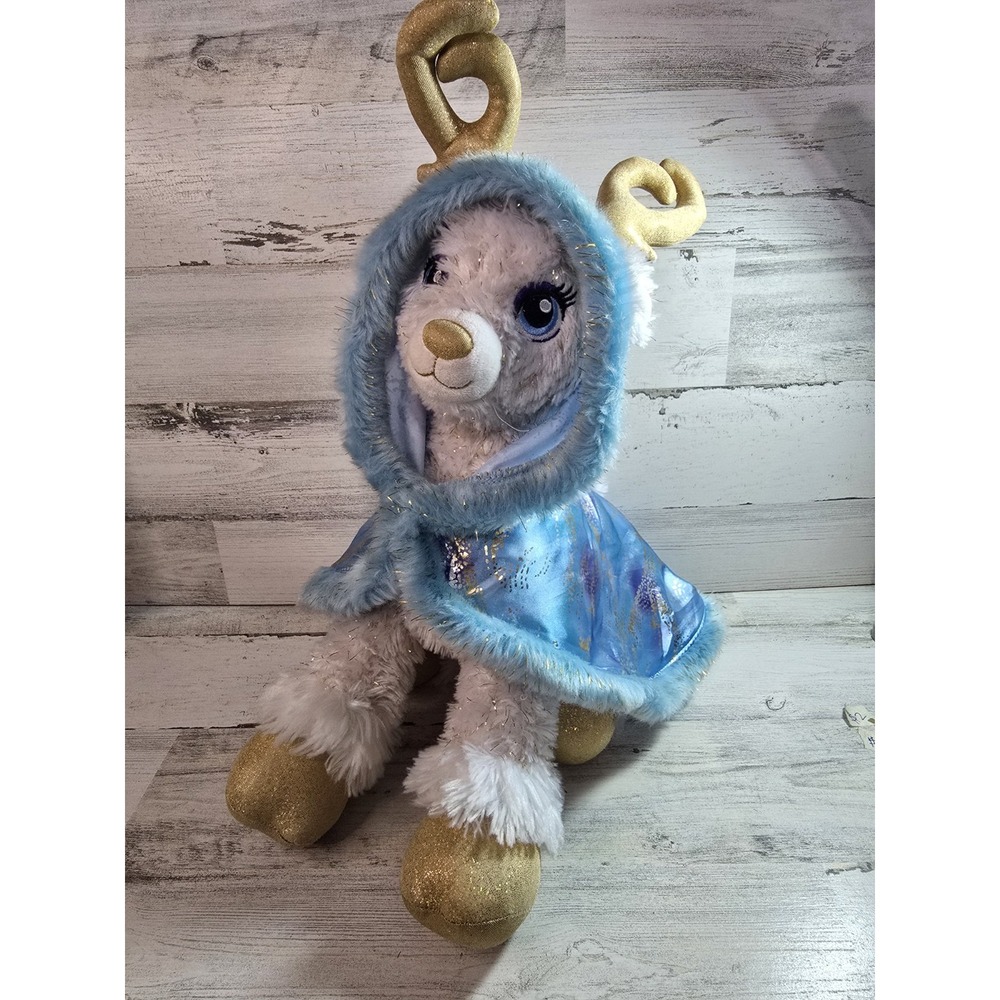2016 Build A Bear Golden‎ Glisten Snow Deer With Cape And Tags- 16"
